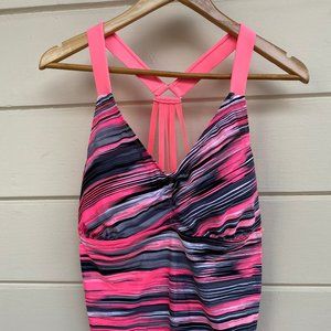 Brand New Pink and Gray Tankini Plus Size 2X